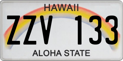 HI license plate ZZV133