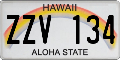 HI license plate ZZV134