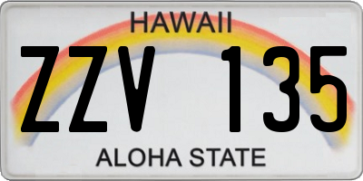 HI license plate ZZV135