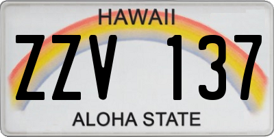 HI license plate ZZV137