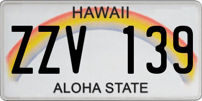 HI license plate ZZV139