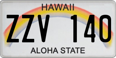 HI license plate ZZV140