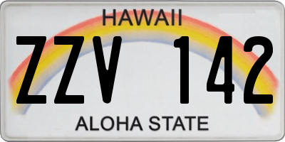 HI license plate ZZV142