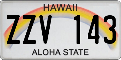 HI license plate ZZV143