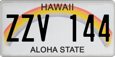 HI license plate ZZV144