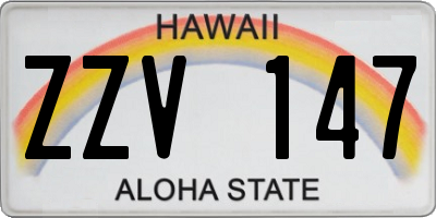 HI license plate ZZV147