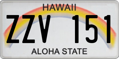 HI license plate ZZV151