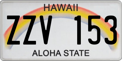 HI license plate ZZV153