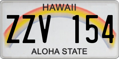 HI license plate ZZV154