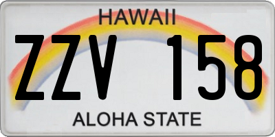 HI license plate ZZV158