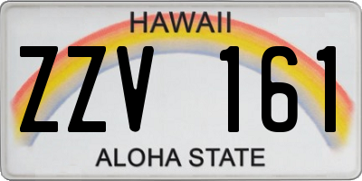 HI license plate ZZV161