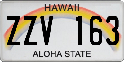 HI license plate ZZV163