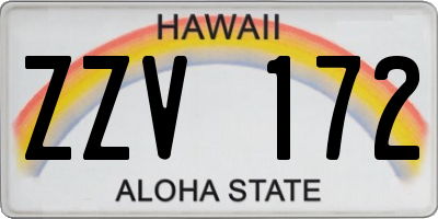 HI license plate ZZV172