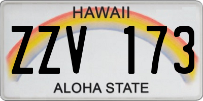 HI license plate ZZV173