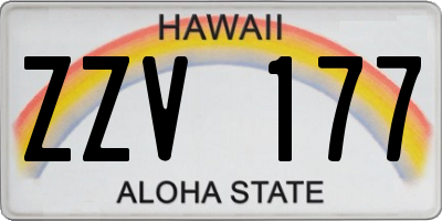 HI license plate ZZV177