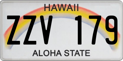 HI license plate ZZV179