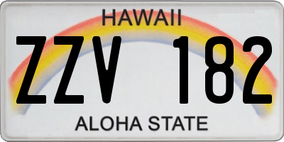 HI license plate ZZV182