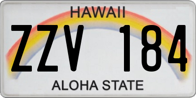 HI license plate ZZV184