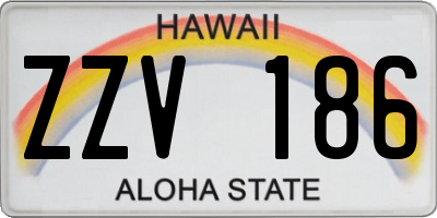 HI license plate ZZV186