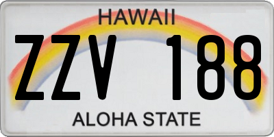 HI license plate ZZV188