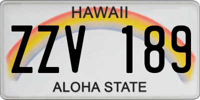 HI license plate ZZV189