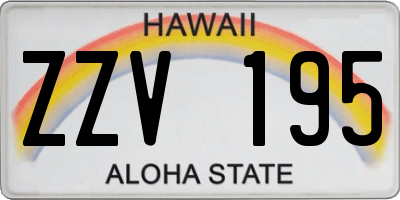 HI license plate ZZV195