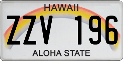 HI license plate ZZV196