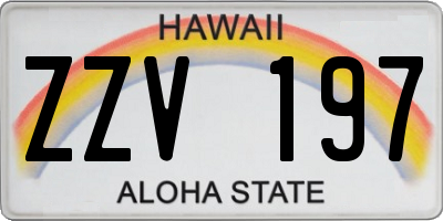 HI license plate ZZV197