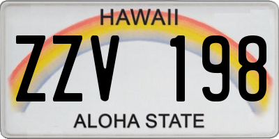 HI license plate ZZV198