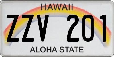 HI license plate ZZV201