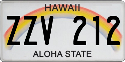 HI license plate ZZV212