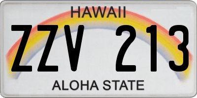 HI license plate ZZV213