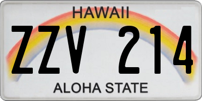 HI license plate ZZV214