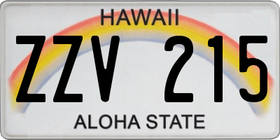 HI license plate ZZV215