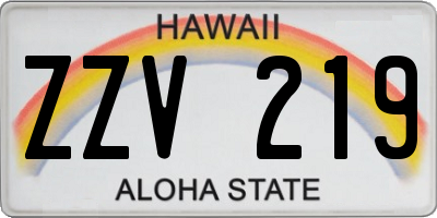 HI license plate ZZV219