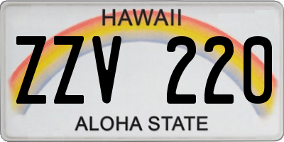 HI license plate ZZV220