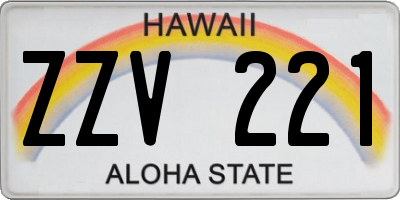 HI license plate ZZV221