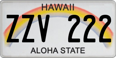 HI license plate ZZV222