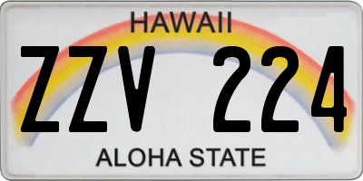 HI license plate ZZV224