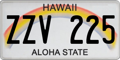 HI license plate ZZV225