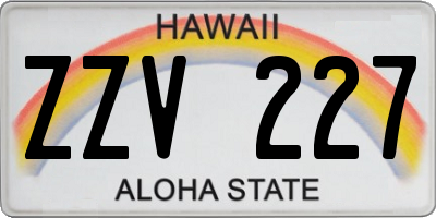 HI license plate ZZV227