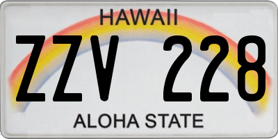 HI license plate ZZV228