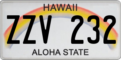 HI license plate ZZV232