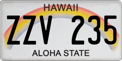 HI license plate ZZV235