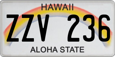 HI license plate ZZV236