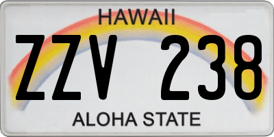 HI license plate ZZV238