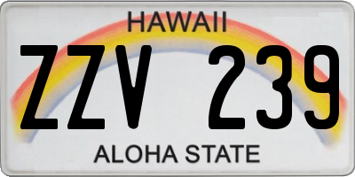 HI license plate ZZV239