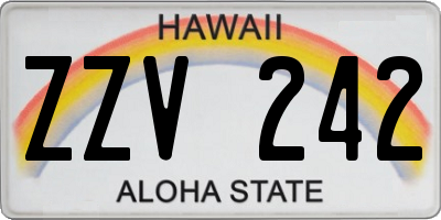 HI license plate ZZV242