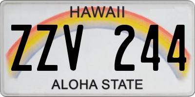 HI license plate ZZV244