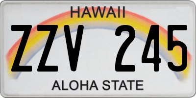 HI license plate ZZV245